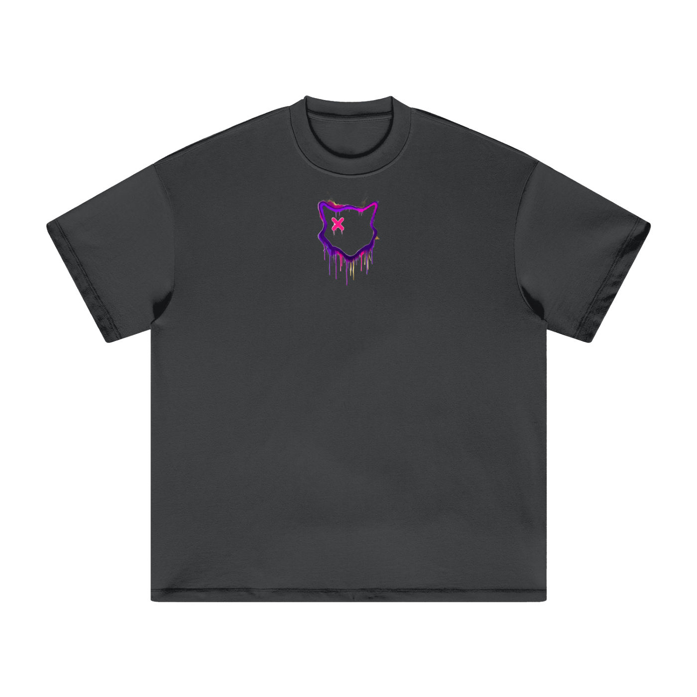 Nine Lives Down — WeBitchin graffiti hooded cat streetwear tee, X-eye drip print