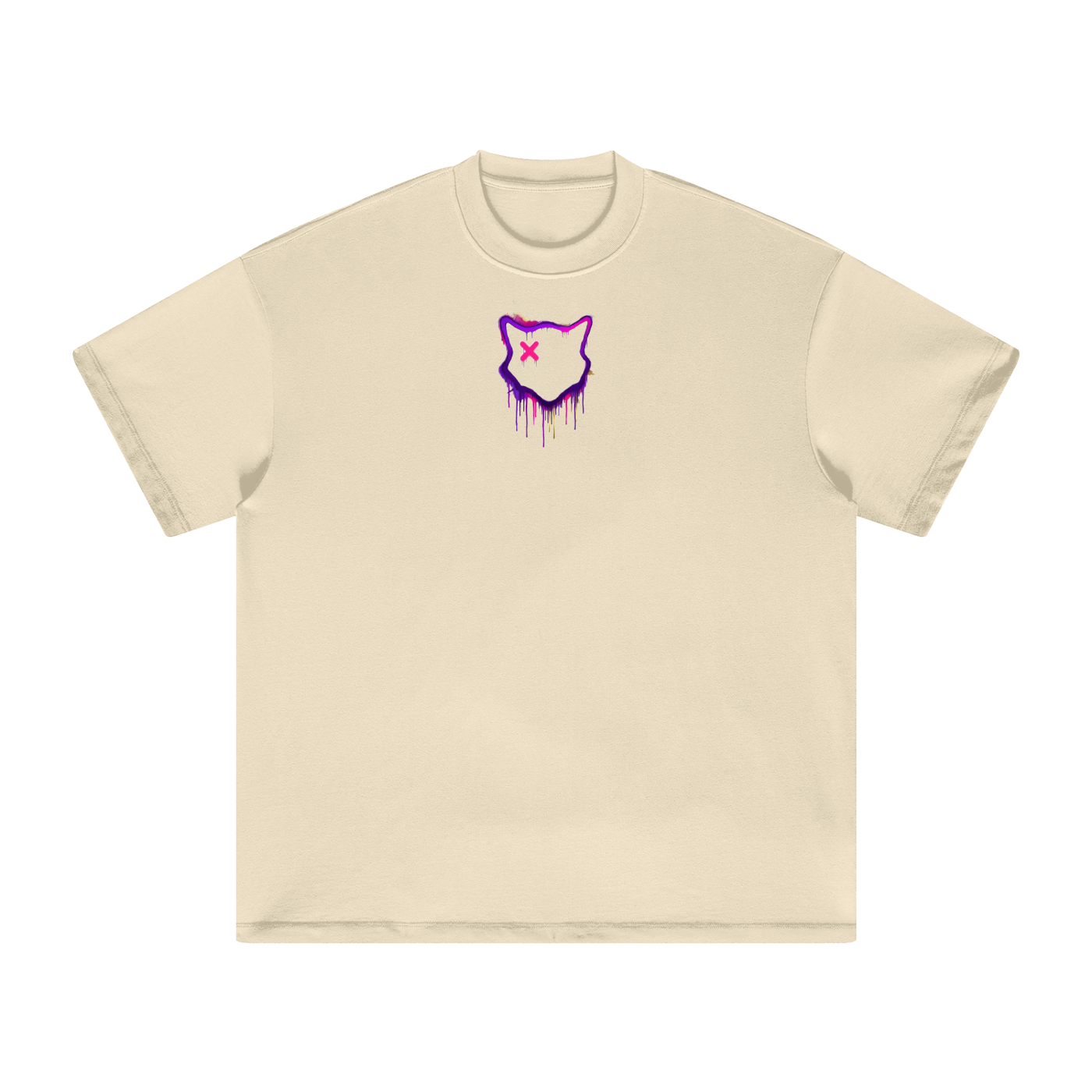 Nine Lives Down — WeBitchin graffiti hooded cat streetwear tee, X-eye drip print