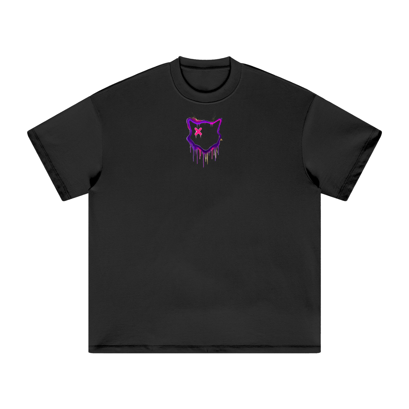 Nine Lives Down — WeBitchin graffiti hooded cat streetwear tee, X-eye drip print