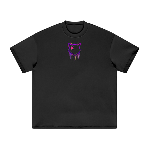 Nine Lives Down — WeBitchin graffiti hooded cat streetwear tee, X-eye drip print